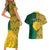 South Africa Couples Matching Short Sleeve Bodycon Dress and Hawaiian Shirt Springbok and Proteas African Pattern - Wonder Print Shop