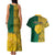 South Africa Couples Matching Tank Maxi Dress And Hawaiian Shirt Springbok and Proteas African Pattern - Wonder Print Shop