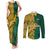 South Africa Couples Matching Tank Maxi Dress and Long Sleeve Button Shirts Springbok and Proteas African Pattern - Wonder Print Shop