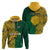 South Africa Hoodie Springbok and Proteas African Pattern - Wonder Print Shop