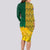 South Africa Long Sleeve Bodycon Dress Springbok and Proteas African Pattern - Wonder Print Shop