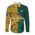 South Africa Long Sleeve Button Shirt Springbok and Proteas African Pattern - Wonder Print Shop