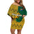 South Africa Off Shoulder Short Dress Springbok and Proteas African Pattern - Wonder Print Shop