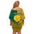 South Africa Off Shoulder Short Dress Springbok and Proteas African Pattern - Wonder Print Shop