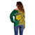 South Africa Off Shoulder Sweater Springbok and Proteas African Pattern - Wonder Print Shop