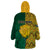 South Africa Wearable Blanket Hoodie Springbok and Proteas African Pattern - Wonder Print Shop