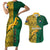 Personalised South Africa Couples Matching Short Sleeve Bodycon Dress and Hawaiian Shirt Springbok and Proteas African Pattern - Wonder Print Shop