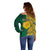 Personalised South Africa Off Shoulder Sweater Springbok and Proteas African Pattern - Wonder Print Shop