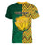 Personalised South Africa Women V Neck T Shirt Springbok and Proteas African Pattern - Wonder Print Shop