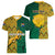 Personalised South Africa Women V Neck T Shirt Springbok and Proteas African Pattern - Wonder Print Shop