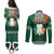 Ireland Couples Matching Puletasi Dress and Long Sleeve Button Shirts Irish Shamrock Mix Celtic Knotwork Pattern - Wonder Print Shop