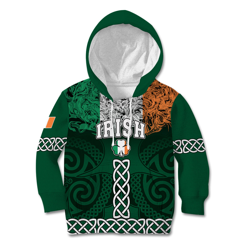 Ireland Kid Hoodie Irish Shamrock Mix Celtic Knotwork Pattern - Wonder Print Shop