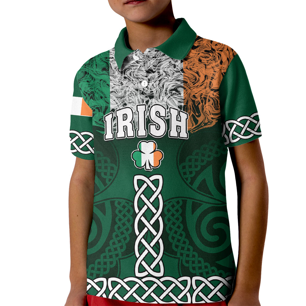 Ireland Kid Polo Shirt Irish Shamrock Mix Celtic Knotwork Pattern - Wonder Print Shop