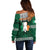 Ireland Off Shoulder Sweater Irish Shamrock Mix Celtic Knotwork Pattern - Wonder Print Shop