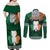 Personalised Ireland Couples Matching Off Shoulder Maxi Dress and Long Sleeve Button Shirts Irish Shamrock Mix Celtic Knotwork Pattern - Wonder Print Shop