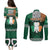 Personalised Ireland Couples Matching Puletasi Dress and Long Sleeve Button Shirts Irish Shamrock Mix Celtic Knotwork Pattern - Wonder Print Shop