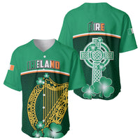 Ireland baseball jersey with shamrock harp front and Celtic cross back