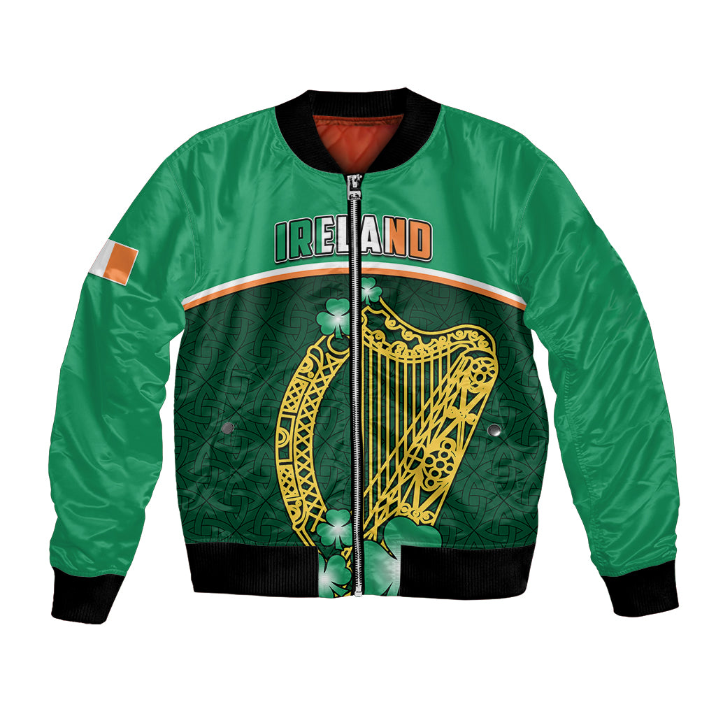 Ireland Bomber Jacket Irish Shamrock Harp Mix Celtic Pattern - Wonder Print Shop