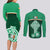 Ireland Couples Matching Long Sleeve Bodycon Dress and Long Sleeve Button Shirts Irish Shamrock Harp Mix Celtic Pattern - Wonder Print Shop