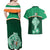 Ireland Couples Matching Off Shoulder Maxi Dress and Hawaiian Shirt Irish Shamrock Harp Mix Celtic Pattern - Wonder Print Shop