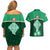 Ireland Couples Matching Off Shoulder Short Dress and Hawaiian Shirt Irish Shamrock Harp Mix Celtic Pattern - Wonder Print Shop