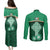 Ireland Couples Matching Puletasi Dress and Long Sleeve Button Shirts Irish Shamrock Harp Mix Celtic Pattern - Wonder Print Shop