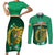 Ireland Couples Matching Short Sleeve Bodycon Dress and Long Sleeve Button Shirts Irish Shamrock Harp Mix Celtic Pattern - Wonder Print Shop