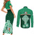 Ireland Couples Matching Short Sleeve Bodycon Dress and Long Sleeve Button Shirts Irish Shamrock Harp Mix Celtic Pattern - Wonder Print Shop