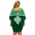 Ireland Off Shoulder Short Dress Irish Shamrock Harp Mix Celtic Pattern - Wonder Print Shop