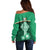 Ireland Off Shoulder Sweater Irish Shamrock Harp Mix Celtic Pattern - Wonder Print Shop