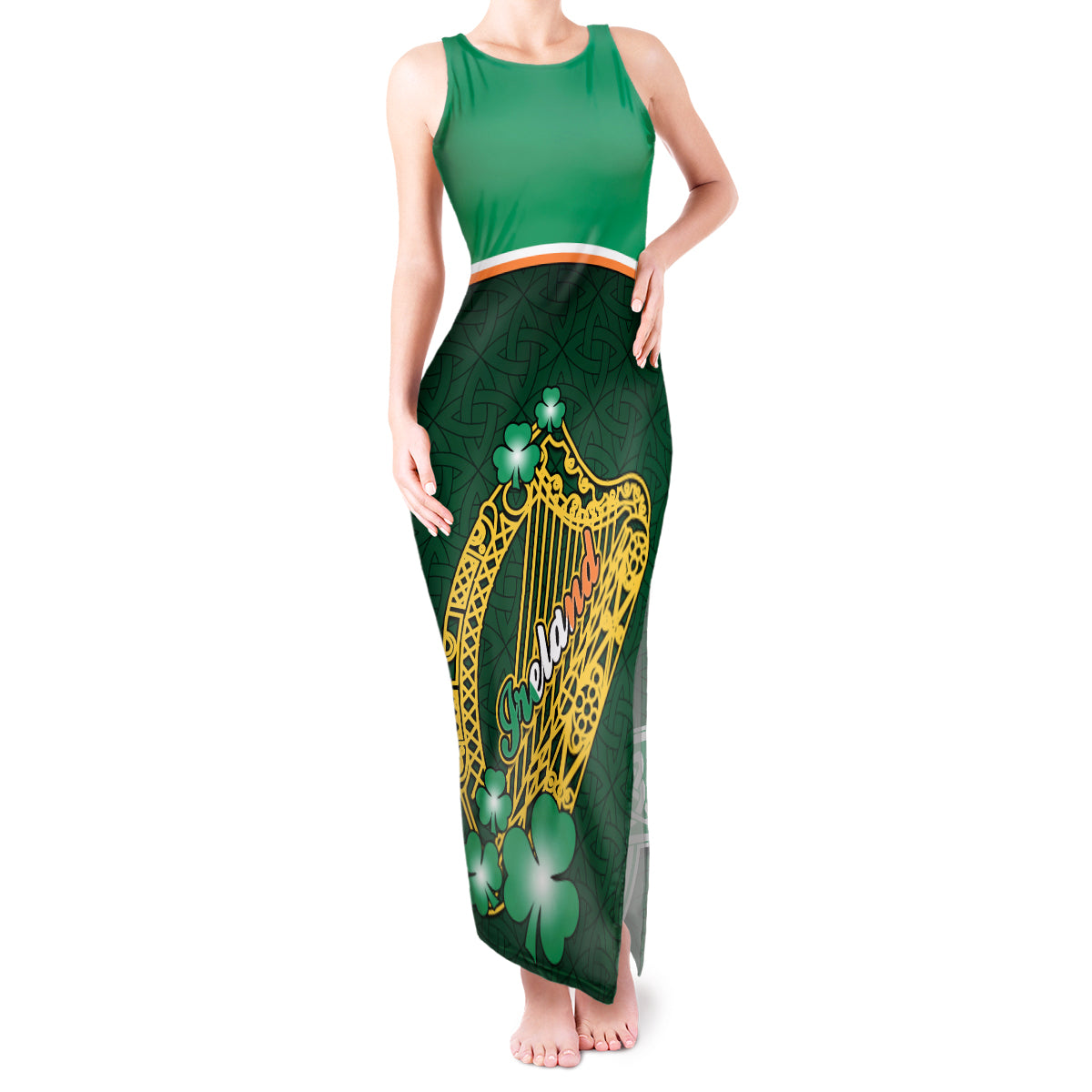 ireland-tank-maxi-dress-irish-shamrock-harp-mix-celtic-pattern