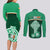 Personalised Ireland Couples Matching Long Sleeve Bodycon Dress and Long Sleeve Button Shirts Irish Shamrock Harp Mix Celtic Pattern - Wonder Print Shop