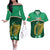 Personalised Ireland Couples Matching Off The Shoulder Long Sleeve Dress and Hawaiian Shirt Irish Shamrock Harp Mix Celtic Pattern - Wonder Print Shop