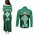 Personalised Ireland Couples Matching Puletasi Dress and Long Sleeve Button Shirts Irish Shamrock Harp Mix Celtic Pattern - Wonder Print Shop