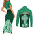 Personalised Ireland Couples Matching Short Sleeve Bodycon Dress and Long Sleeve Button Shirts Irish Shamrock Harp Mix Celtic Pattern - Wonder Print Shop