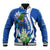 El Salvador Independence Day Baseball Jacket Flor De Izote With Turquoise Browed Motmot - Wonder Print Shop