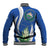 El Salvador Independence Day Baseball Jacket Flor De Izote With Turquoise Browed Motmot - Wonder Print Shop