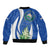 El Salvador Independence Day Bomber Jacket Flor De Izote With Turquoise Browed Motmot - Wonder Print Shop