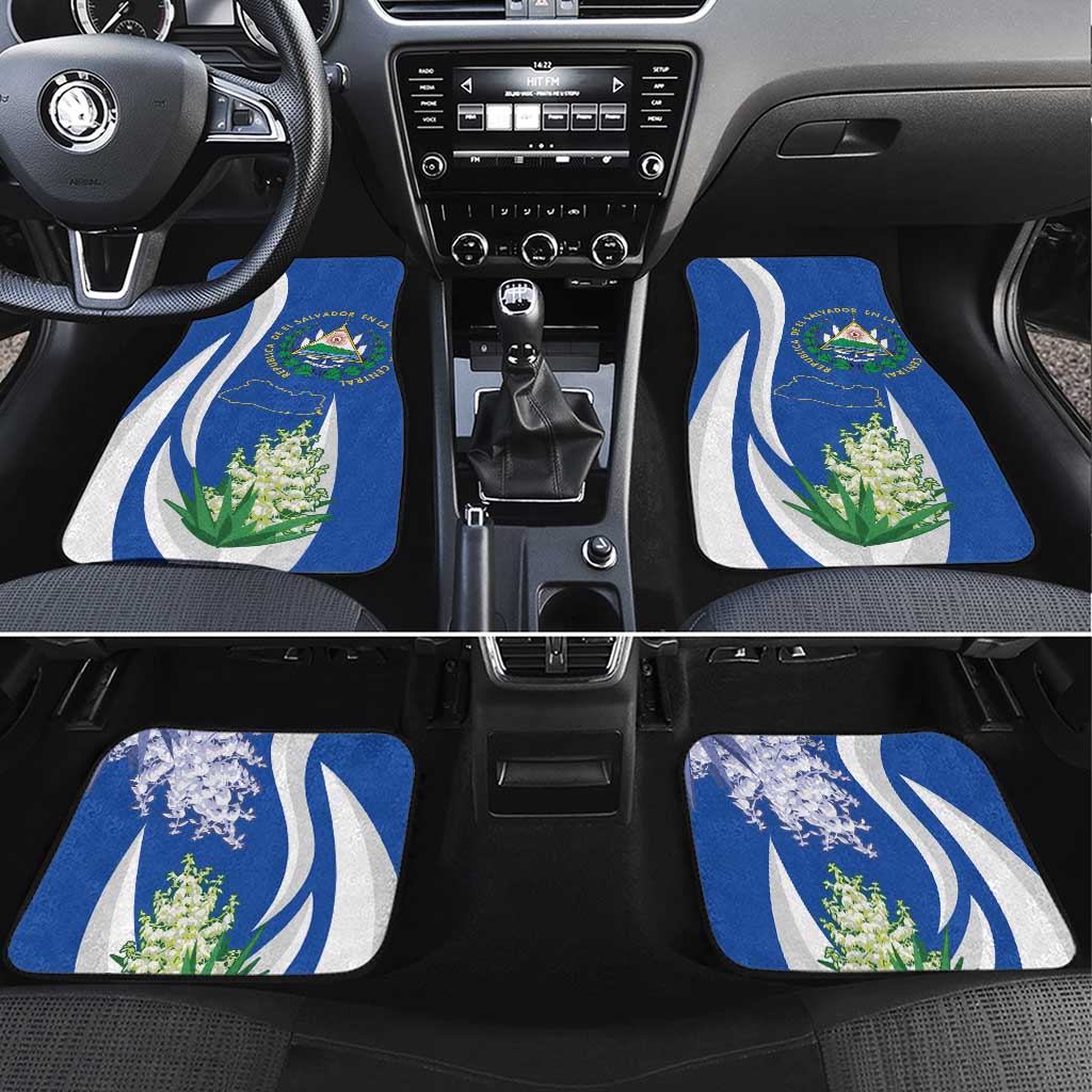 El Salvador Independence Day Car Mats Flor De Izote With Turquoise Browed Motmot - Wonder Print Shop