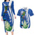 El Salvador Independence Day Couples Matching Long Sleeve Bodycon Dress and Hawaiian Shirt Flor De Izote With Turquoise Browed Motmot - Wonder Print Shop