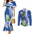 El Salvador Independence Day Couples Matching Mermaid Dress and Long Sleeve Button Shirt Flor De Izote With Turquoise Browed Motmot