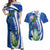 El Salvador Independence Day Couples Matching Off Shoulder Maxi Dress and Hawaiian Shirt Flor De Izote With Turquoise Browed Motmot - Wonder Print Shop