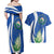 El Salvador Independence Day Couples Matching Off Shoulder Maxi Dress and Hawaiian Shirt Flor De Izote With Turquoise Browed Motmot - Wonder Print Shop