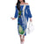 El Salvador Independence Day Family Matching Off The Shoulder Long Sleeve Dress and Hawaiian Shirt Flor De Izote With Turquoise Browed Motmot - Wonder Print Shop