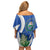 El Salvador Independence Day Family Matching Off Shoulder Short Dress and Hawaiian Shirt Flor De Izote With Turquoise Browed Motmot - Wonder Print Shop