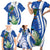 El Salvador Independence Day Family Matching Short Sleeve Bodycon Dress and Hawaiian Shirt Flor De Izote With Turquoise Browed Motmot - Wonder Print Shop