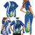 El Salvador Independence Day Family Matching Short Sleeve Bodycon Dress and Hawaiian Shirt Flor De Izote With Turquoise Browed Motmot - Wonder Print Shop