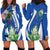 El Salvador Independence Day Hoodie Dress Flor De Izote With Turquoise Browed Motmot - Wonder Print Shop