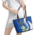 El Salvador Independence Day Leather Tote Bag Flor De Izote With Turquoise Browed Motmot - Wonder Print Shop