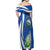 El Salvador Independence Day Off Shoulder Maxi Dress Flor De Izote With Turquoise Browed Motmot - Wonder Print Shop